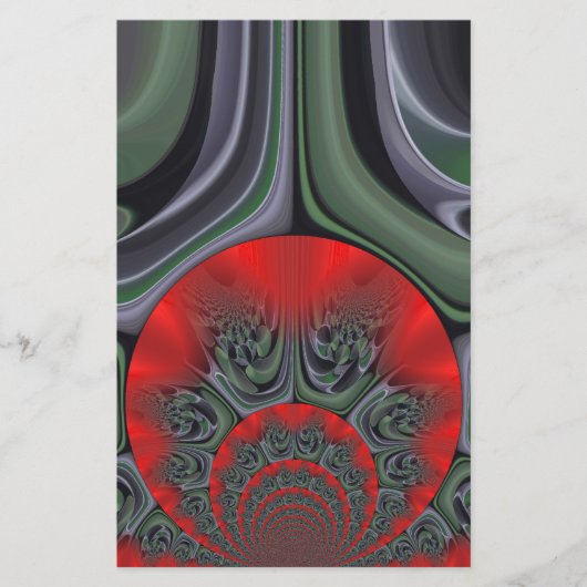 ラブリーレッドオーロラアートプリント 便箋 (正面)