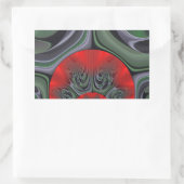 ラブリーレッドオーロラアートプリント 長方形シール (バッグ)