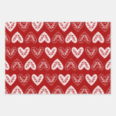 ラブリーレッドクリスマスホリデーギフトラッピング紙 ラッピングペーパーシート (正面)