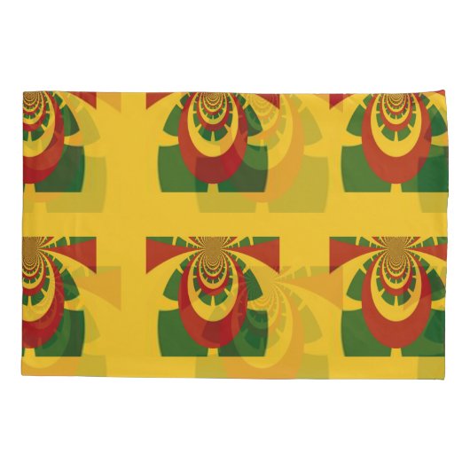 ラブリーレッドゴールデングリーン最新デザインクイーンサイズ 枕カバー (裏面-左)