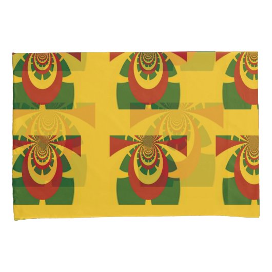 ラブリーレッドゴールデングリーン最新デザインクイーンサイズ 枕カバー (正面右)