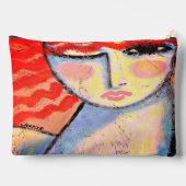 ラブリーレッドヘッド抽象芸術アート アクセサリーポーチ (裏面)