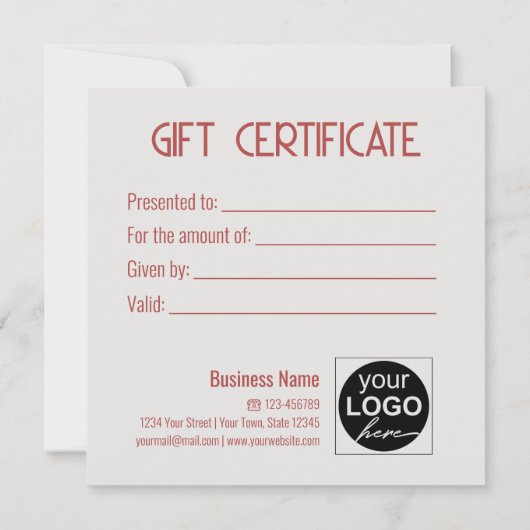 ラブリーレッドボウホワイトハートギフトボックスギフトカード (裏面)