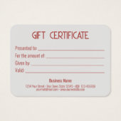 ラブリーレッドボウホワイトハートギフトボックスギフトカード (裏面)