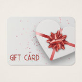 ラブリーレッドボウホワイトハートギフトボックスギフトカード (正面)