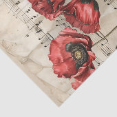 ラブリーレッドポピーヴィンテージミュージックシートephemera 薄葉紙 (詳細)