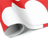 ラブリーレッドラッピング紙大きな白いハート  ラッピングペーパー (ロールコーナー)