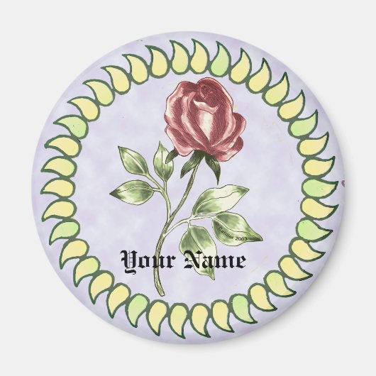 ラブリーレッドローズ結婚の磁石 マグネット (正面)