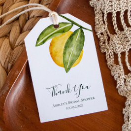 ラブリーレモンウォーターカラーブライダルシャワーありがとう ギフトタグ