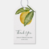 ラブリーレモンウォーターカラーブライダルシャワーありがとう ギフトタグ (正面)