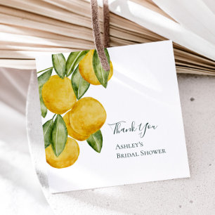 ラブリーレモンウォーターカラーブライダルシャワー パーソナライズされた フェイバータグ
