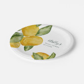 ラブリーレモンウォーターカラーブライダルシャワー パーソナライズされた ペーパープレート (アングル)