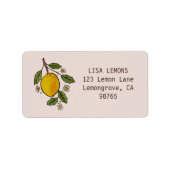 ラブリーレモンズウォーターカラーカスタム差出人住所 ラベル (正面)