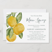 ラブリーレモンツリーウォーターカラーブライダルシャワー 招待状 (正面)