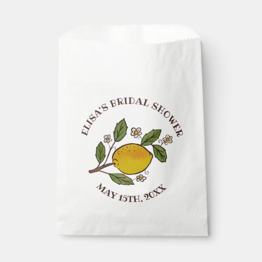 ラブリーレモンブライダルシャワーカスタム素朴 フェイバーバッグ (正面)