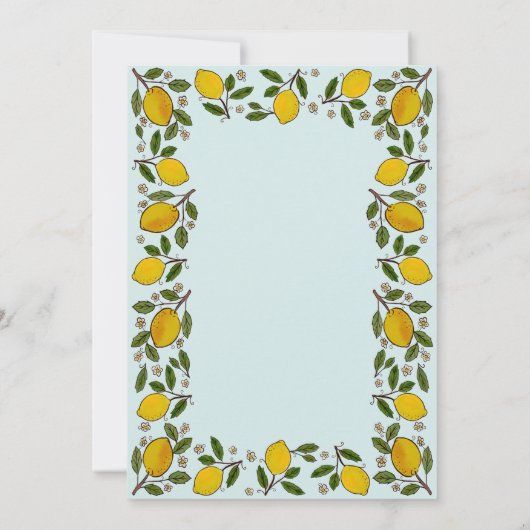 ラブリーレモ素朴ンカスタムズの赤ちゃんシャワー サンキューカード (裏面)