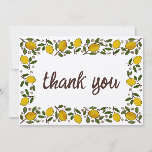 ラブリーレモ素朴ンカスタムズの赤ちゃんシャワー サンキューカード (正面)