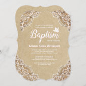 ラブリーレースバプテスマ招待状 招待状 (正面/裏面)