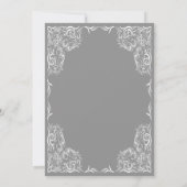 ラブリーレースフレームグレイ結婚ズ 招待状 (裏面)