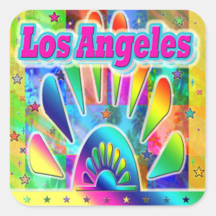 ラブリーロサンゼルスサン&パームスステッカー スクエアシール
