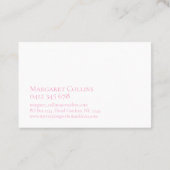 ラブリーロマンチックなピンクのフローラの水色 名刺 (裏面)