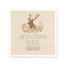 ラブリーロマンチックな鹿結婚の紙ナプキンス