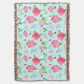 ラブリーワイルドバラとバラお尻水の色パターン スローブランケット (正面縦)