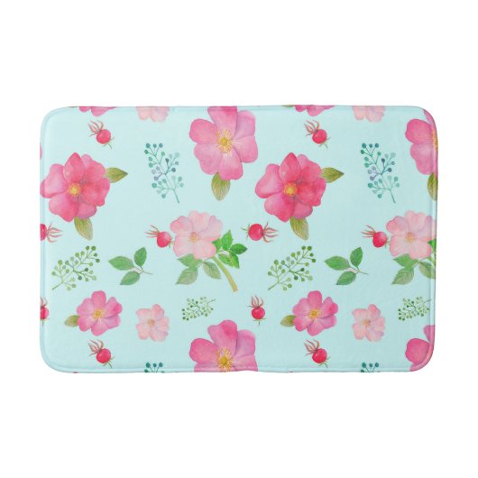 ラブリーワイルドバラとバラお尻水の色パターン バスマット (正面)