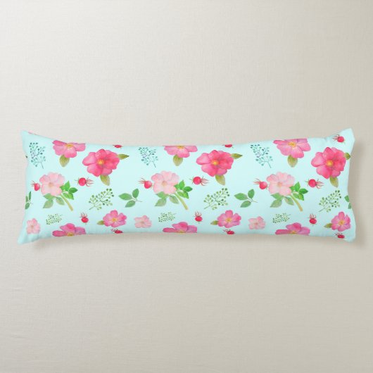 ラブリーワイルドバラとバラお尻水の色パターン ボディピロー (正面)