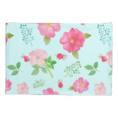 ラブリーワイルドバラとバラお尻水の色パターン 枕カバー (裏面-左)