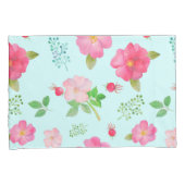 ラブリーワイルドバラとバラお尻水の色パターン 枕カバー (正面右)