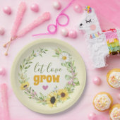 ラブリーワイルドフラワーヒマワリブライダルシャワー ペーパープレート (パーティー)