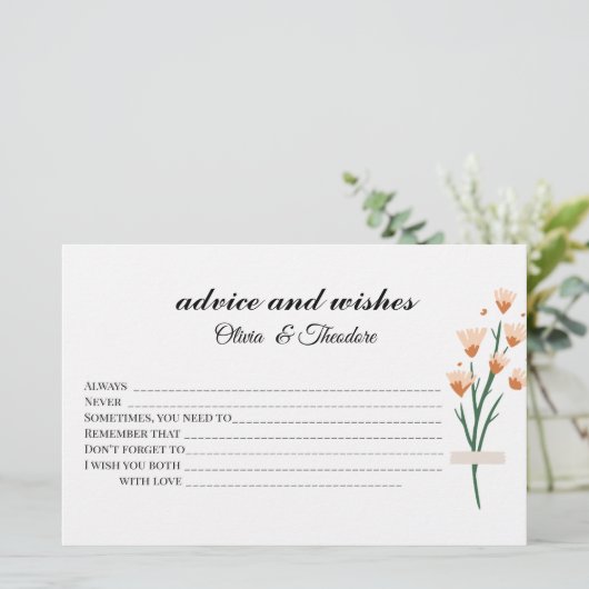 ラブリーワイルドフラワーブライダルアドバイスとウィッシュズカード 便箋 (スタンド正面)