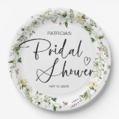 ラブリーワイルドフラワーブライダルシャワー ペーパープレート (正面)