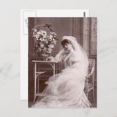 ラブリーヴィンテージアンティークブライダルポートレートギフト ポストカード (正面/裏面)