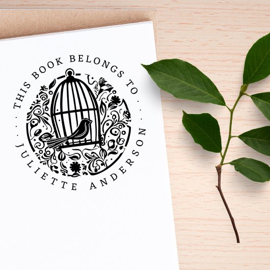 ラブリーヴィンテージフローラバードケージ名前をカスタムする本 ラバースタンプ
