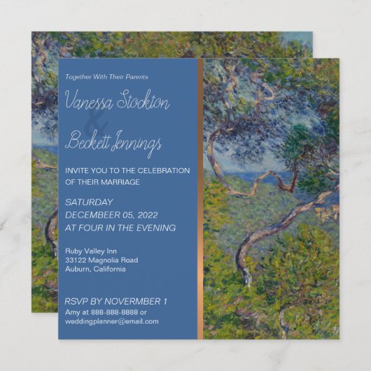 ラブリーヴィンテージモネ結婚式招待状 招待状 (正面/裏面)