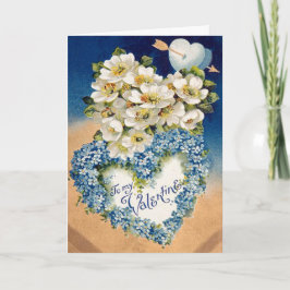 ラブリーヴィンテージ花ハートバレンタインデーのカード シーズンカード