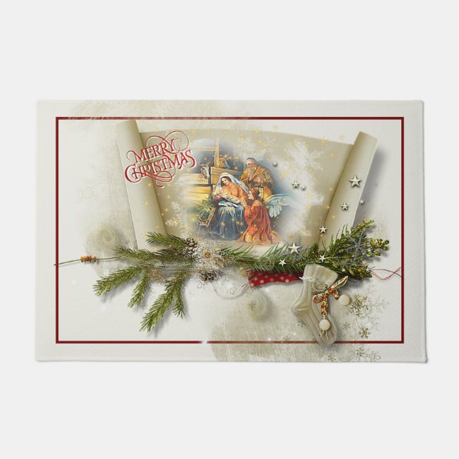 ラブリー出生カスタムコラージュ ドアマット (正面)