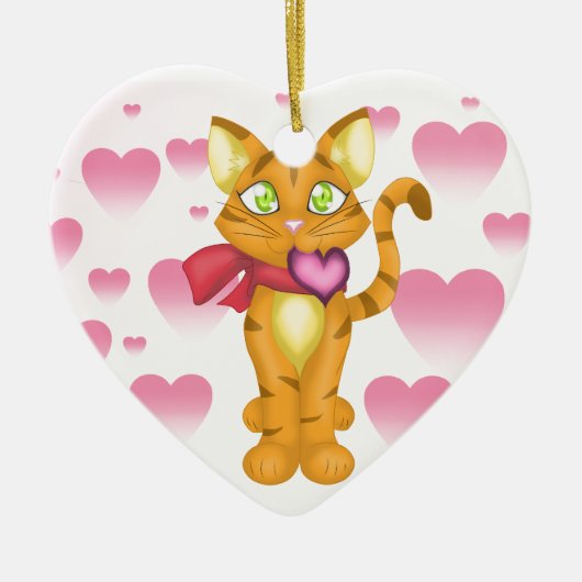 ラブリー子猫 セラミックオーナメント (正面)