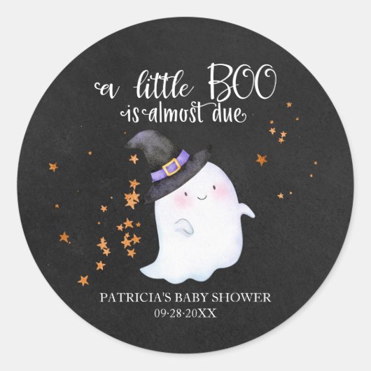 ラブリー幽霊ハロウィーンガールベビーシャワー ラウンドシール (正面)