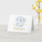 ラブリー幽霊ハロウィーンベビーシャワーサンキューカード カード (黄色い花)