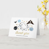 ラブリー幽霊ハロウィーンベビーシャワーサンキューカード カード (黄色い花)