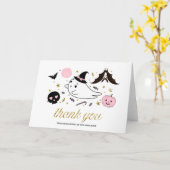 ラブリー幽霊ハロウィーンベビーシャワーサンキューカード カード (黄色い花)