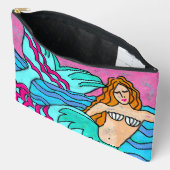 ラブリー抽象芸術アートマーメイド アクセサリーポーチ (見開き)