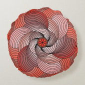 ラブリー抽象芸術リボンバラインコーラル ラウンドクッション (裏面)