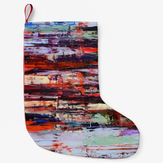 ラブリー抽象芸術絵画ズ スモールクリスマスストッキング (正面)