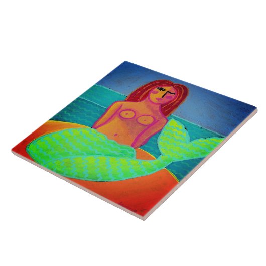 ラブリー抽象芸術絵画マーメイド タイル (側面)