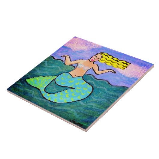 ラブリー抽象芸術絵画マーメイド タイル (側面)