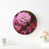 ラブリー春ピンクさくらんぼブラッズ ラージ壁時計 (ホーム)